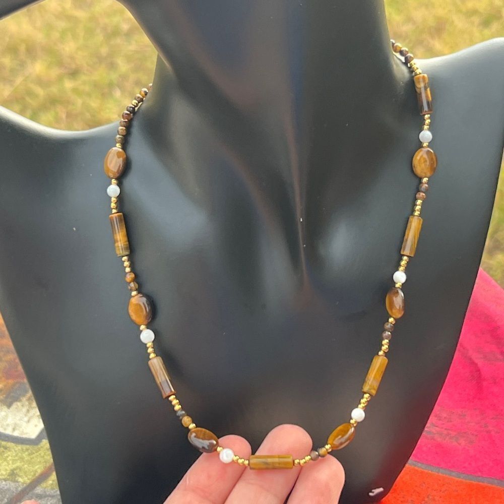 Natural Stone Gold Plated Necklace - Picture 12 of 15